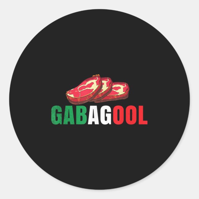 Sticker Rond Gabagool Cacola Meat New Jersey Italian Pride Gift (Devant)
