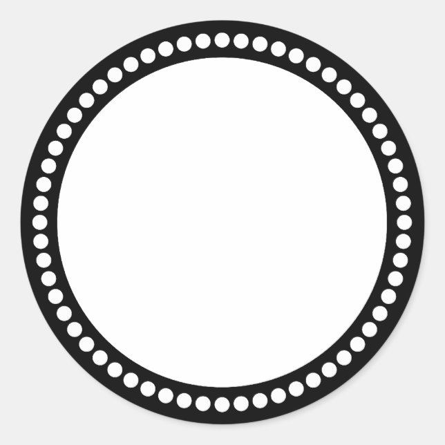 Sticker Rond Gabarit de cadre à points ronds en noir (Devant)