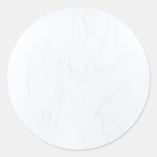 Sticker Rond Gabarit vierge en marbre blanc moderne élégant (Devant)