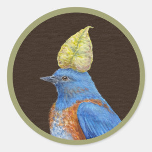 Sticker Rond Gabe l'autocollant western bluebird