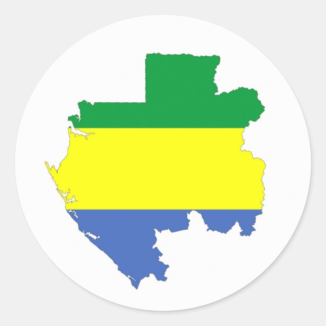 Sticker Rond gabon, drapeau du pays, symbole silhouette (Devant)
