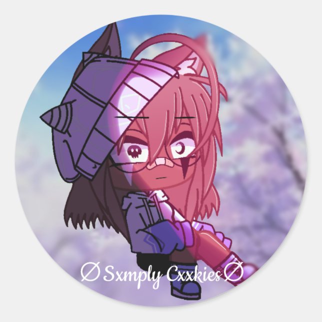 Sticker Rond Gacha life - Sxmply Cxxkies (Devant)