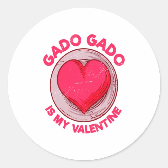 Sticker Rond Gado Gado Is My Valentine Indonesian Salad Vegetar (Devant)