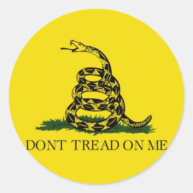 Sticker Rond Gadsden Flag Dont Tread on Me (Devant)