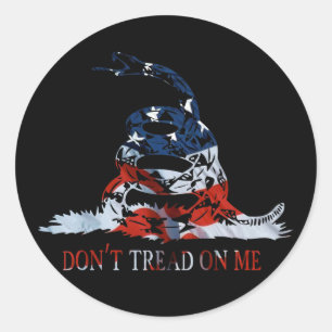 Sticker Rond Gadsden - ne marchez pas sur moi le rouge, le