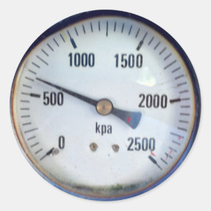 Sticker Rond Gage de pression Steampunk