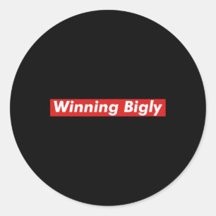 Sticker Rond Gagnant Bigly Trump Mots Vocabulaire Politique Tee