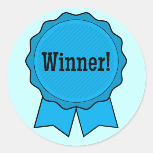 Sticker Rond Gagnant de ruban bleu