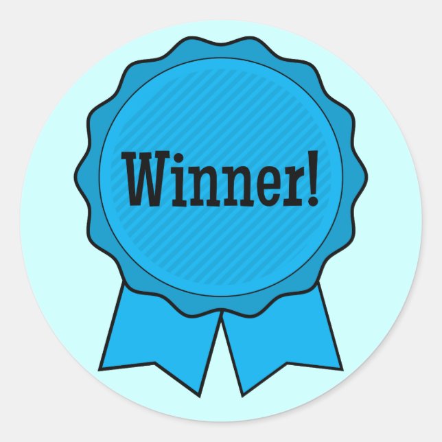 Sticker Rond Gagnant du ruban bleu (Devant)