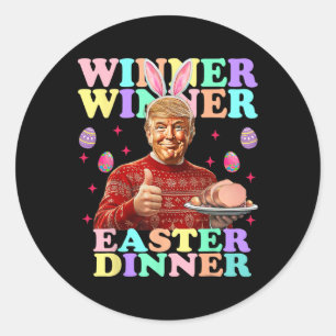 Sticker Rond Gagnant Gagnant Déjeuner de Pâques Président Trump