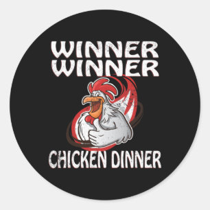 Sticker Rond Gagnant Loser Vidéo Jeu Dîner de poulet Joueur
