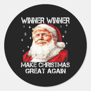 Sticker Rond Gagnant Rendre Noël grand à nouveau Père Noël Funn