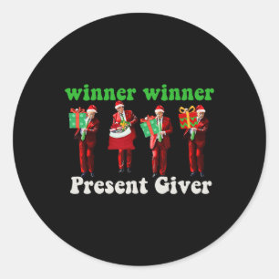 Sticker Rond Gagnante de Trump et gagnante de Noël Giver Trump 