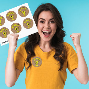 Sticker Rond Gagnante du jeu de nuit partie gagnante trophée