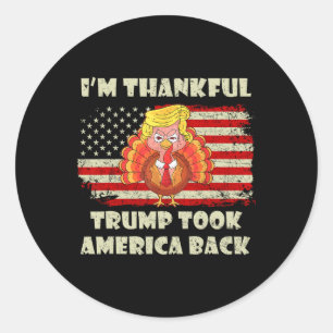 Sticker Rond Gagnante, je suis heureux que Trump ait gagné l'Am