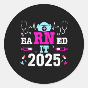 Sticker Rond Gagné Il 2025 Infirmière Graduation École de soins