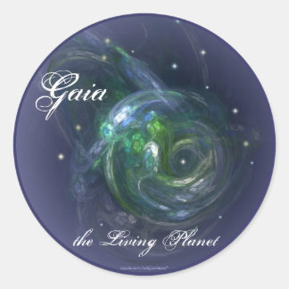 STICKER ROND GAIA LA PLANÈTE VIVANTE