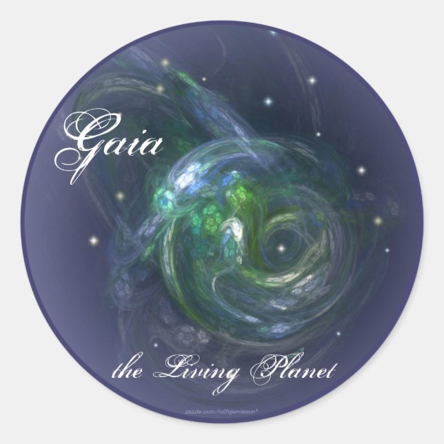 STICKER ROND GAIA LA PLANÈTE VIVANTE (Devant)