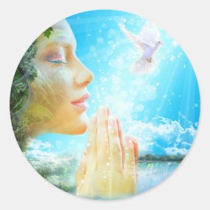 Sticker Rond Gaia - l'esprit de la Terre vivante