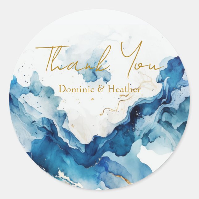 Sticker Rond Gala AZURE Marble Dreams (Devant)