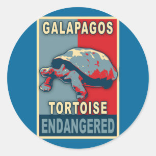 Sticker Rond Galapagos en danger Tortoise Pop Art Tshirts