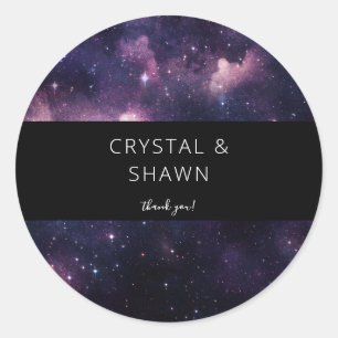 Sticker Rond Galaxie Merci spatial