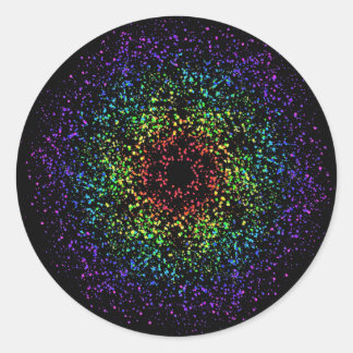 Sticker Rond Galaxie Vide Étoile Arc-en-ciel