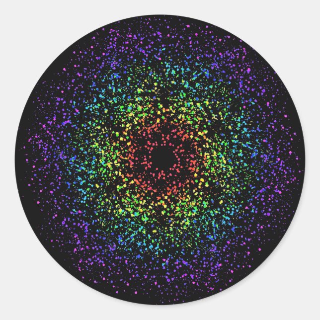 Sticker Rond Galaxie Vide Étoile Arc-en-ciel (Devant)