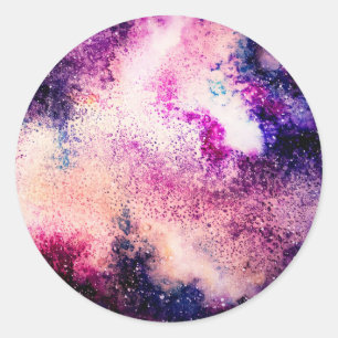 Sticker Rond Galaxie violette
