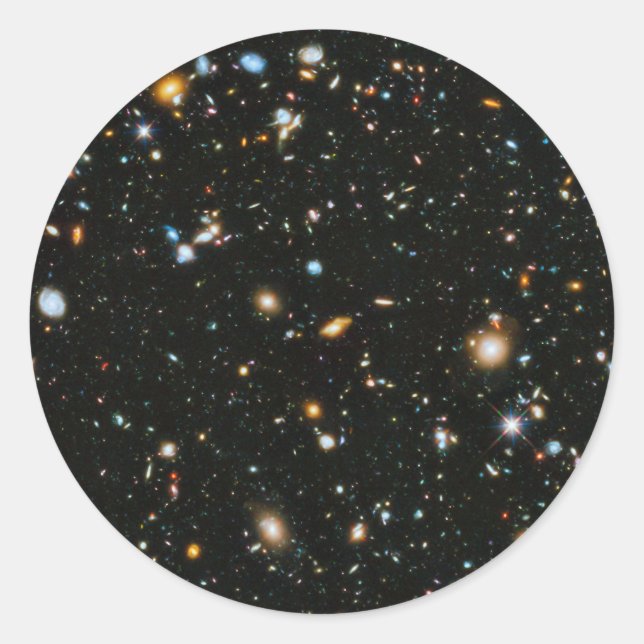 Sticker Rond Galaxies de champ ultra profond Hubble de la NASA (Devant)