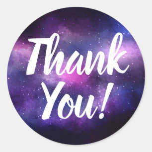 Sticker Rond Galaxy Space Stars Ultra violet violet Merci