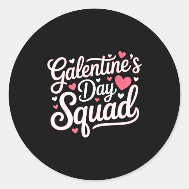 Sticker Rond Galentine's Day Squad For Friends Festive Ladies V (Devant)