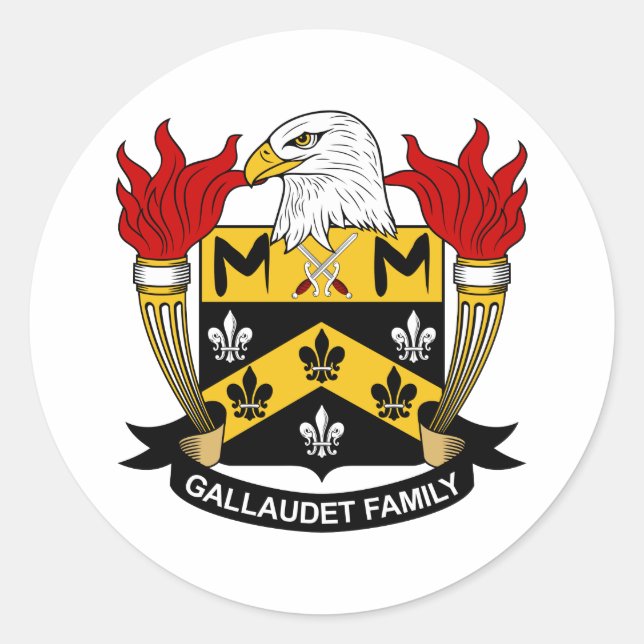 Sticker Rond Gallaudet Family Crest (Devant)