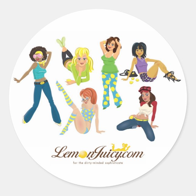 Sticker Rond Gals juteux au citron (Devant)