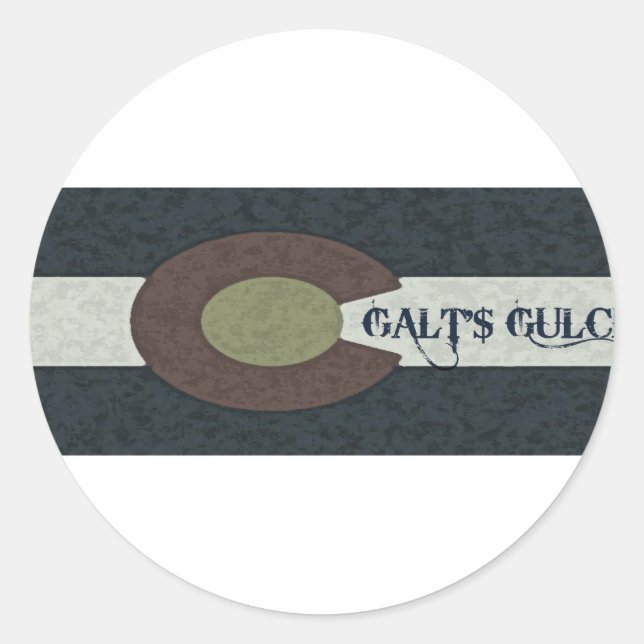Sticker Rond Galt's Gulch - Rouge blanc et bleu Combo Design (Devant)