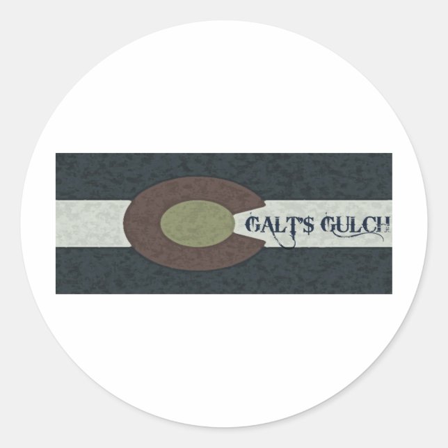 Sticker Rond Galt's Gulch - Rouge blanc et bleu Combo Design (Devant)