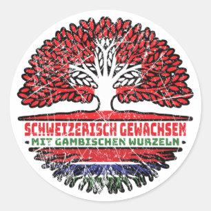 Sticker Rond Gambie Schweizer Schweiz Baum Wurzel