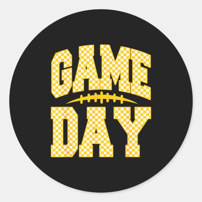 Sticker Rond Game Day Football Season Football Mama Girl Red Go (Devant)