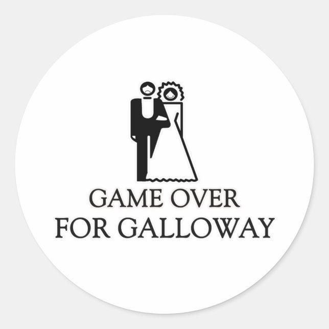Sticker Rond Game Over For Galloway (Devant)