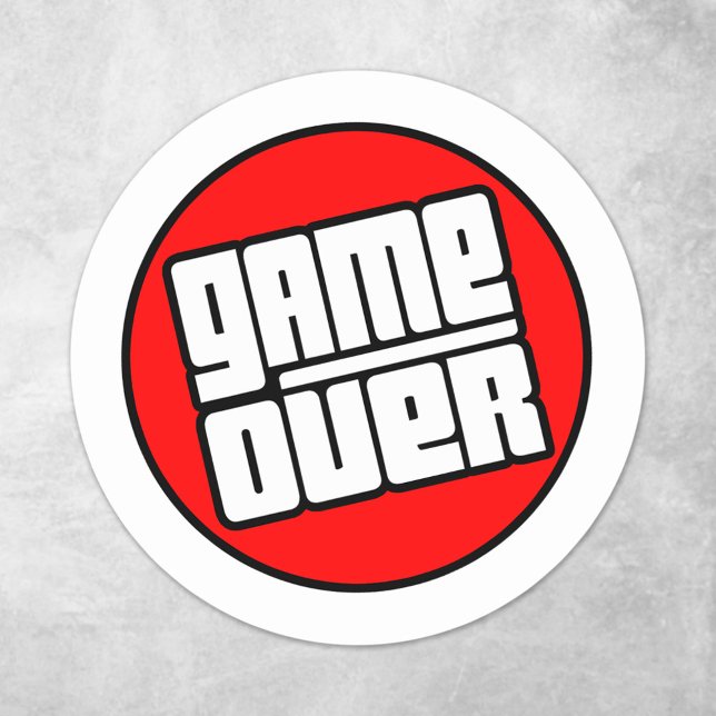 Sticker Rond Game Over - Joueur sur Ordinateur (Créateur téléchargé)