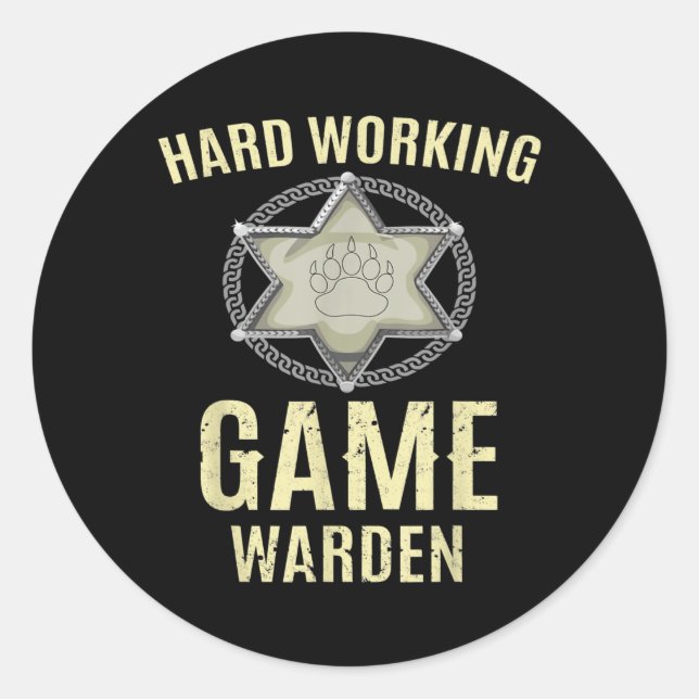 Sticker Rond Game Warden Inspired Wildlife Warden Related Game (Devant)