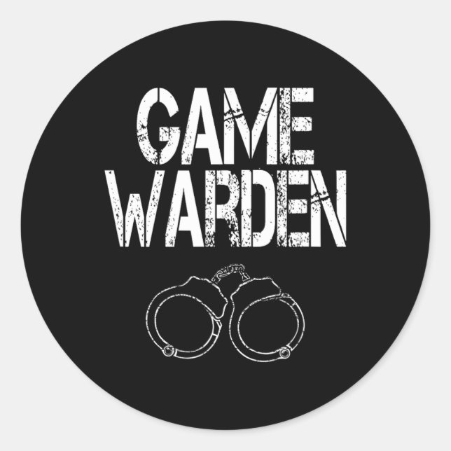 Sticker Rond Game Warden menottes Lazy Costume Halloween (Devant)