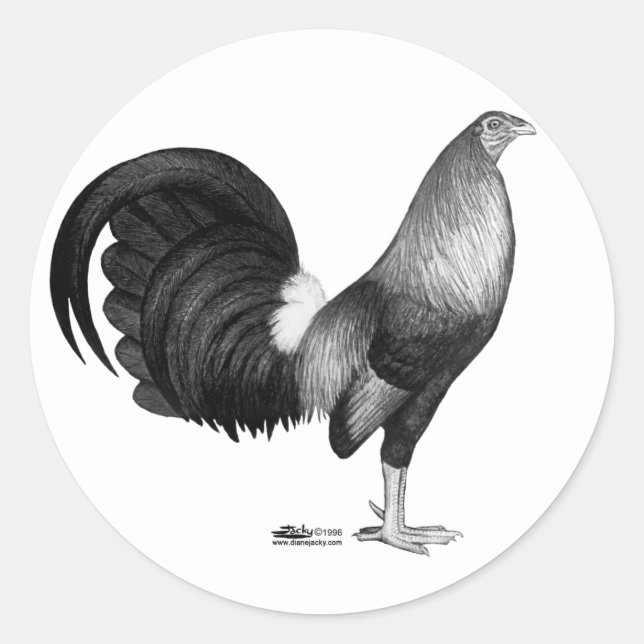 Sticker Rond Gamecock Red Hatch (Devant)