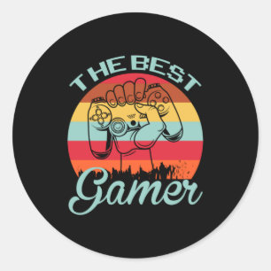 Sticker Rond Gamer Art Le Meilleur Gamer
