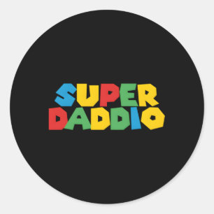 Sticker Rond Gamer Daddio Super Papa De