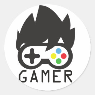 Sticker Rond Gamer gamer gamers design