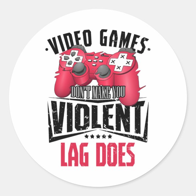 Sticker Rond Gamer Gamer Video Games Controller Computer Gaming (Devant)