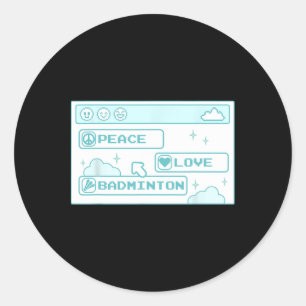 Sticker Rond Gamer Geek Ordinateur Pc Cool Nerd Peace Love Badm