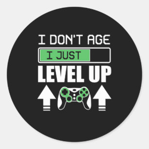 Sticker Rond Gamer ne vieillit pas Je viens juste de monter