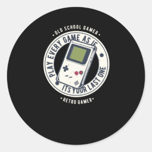 Sticker Rond Gamer OldSchool